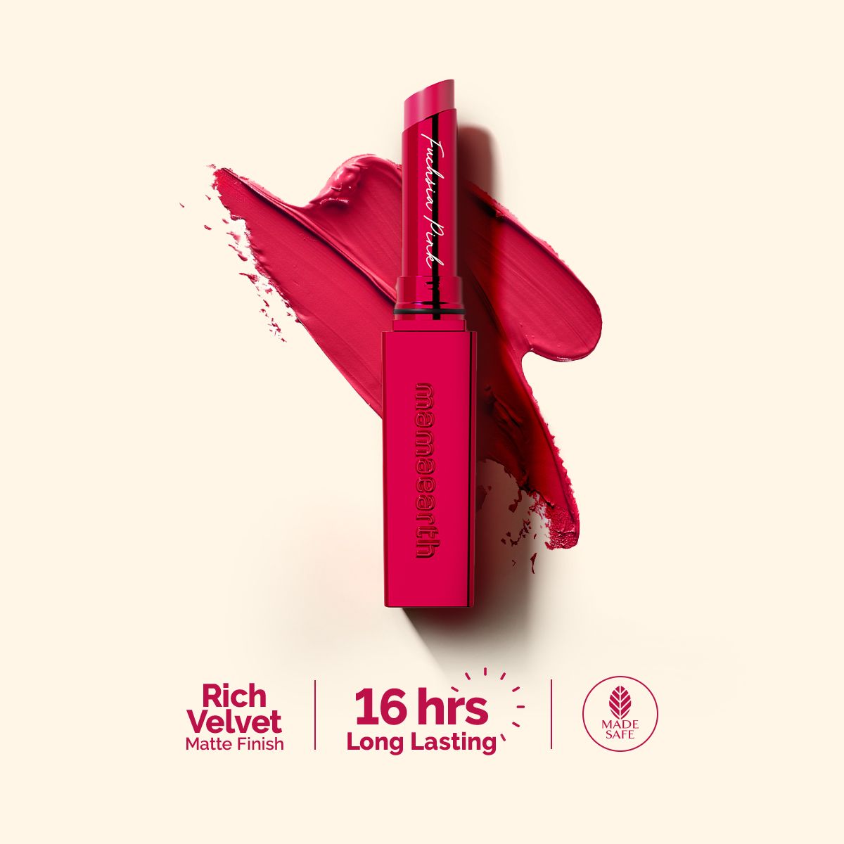 Luxe Matte Long Stay Lipstick with Passion Fruit Oil & Vitamin E -2g | Fuchsia Pink