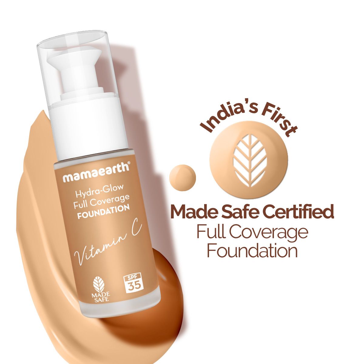 Hydra-Glow Full Coverage Foundation With Vitamin C & Turmeric - 30 ml | Caramel Glow