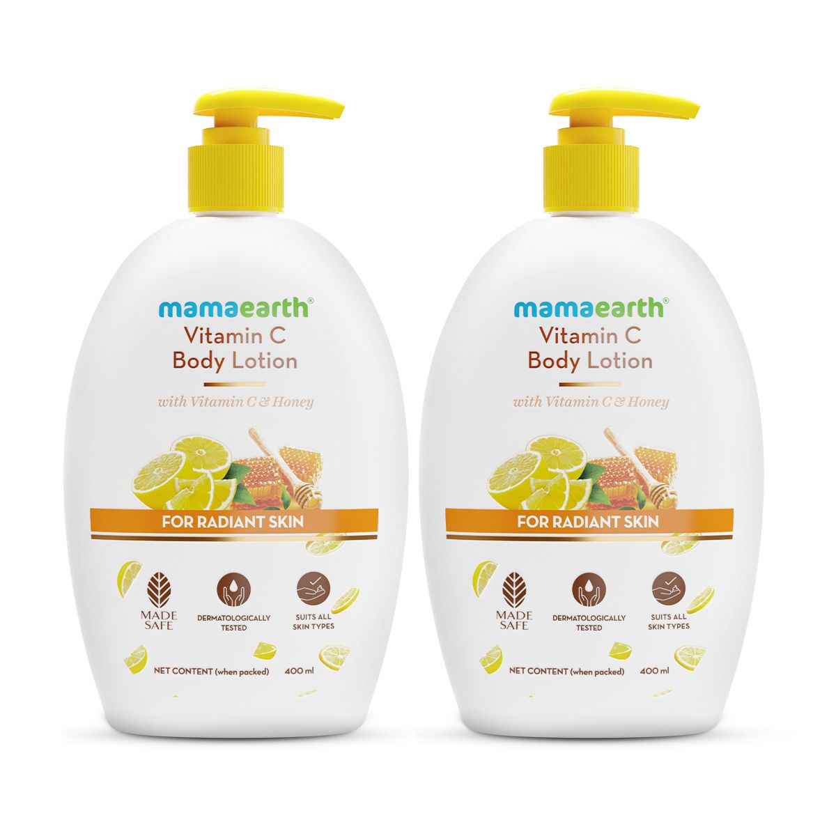 Vitamin C Body Lotion with Vitamin C & Honey for Radiant Skin - 400 ml (Pack of 2)