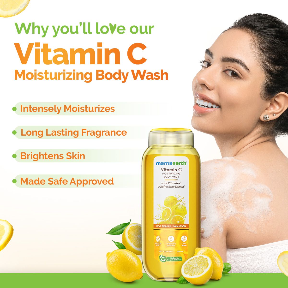 Vitamin C Moisturizing Body Wash with Vitamin C & Refreshing Lemon for Skin Illumination - 250 ml