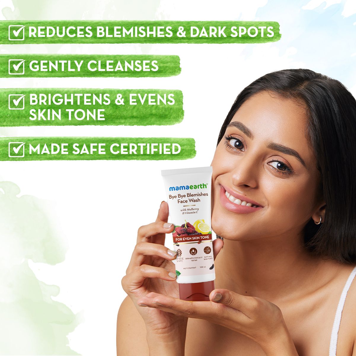 Bye Bye Blemishes* Face Wash with Mulberry and Vitamin C for Even Skin Tone - 100 ml (Pack of 2)