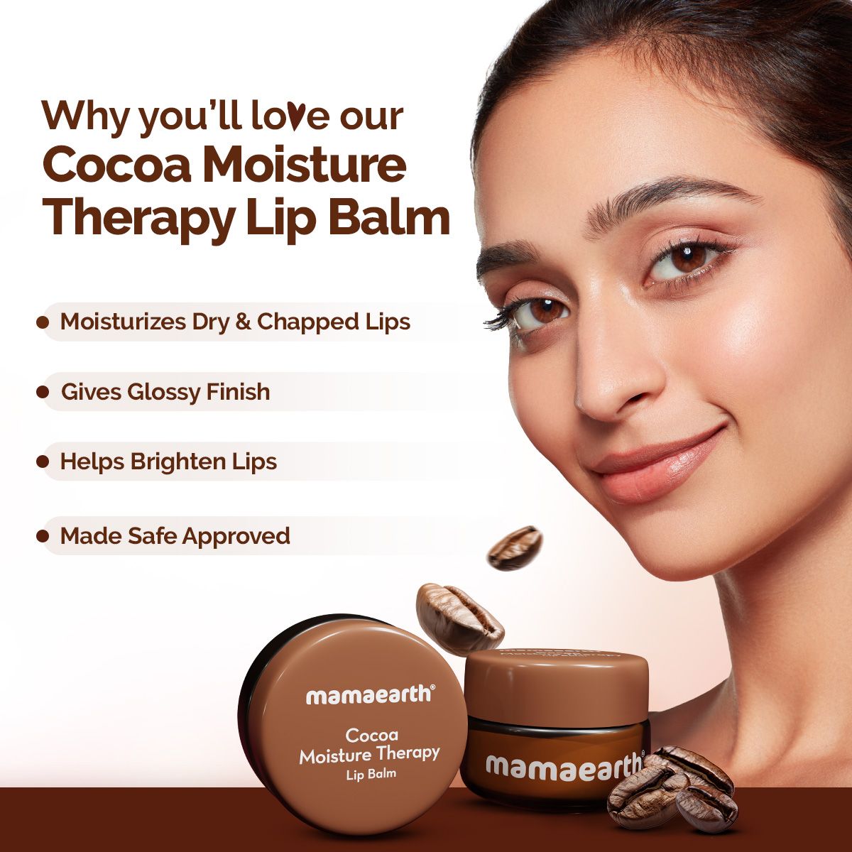 Cocoa Moisture Therapy Lip Balm with Cocoa Butter & Coffee for Dry & Chapped Lips 15 g