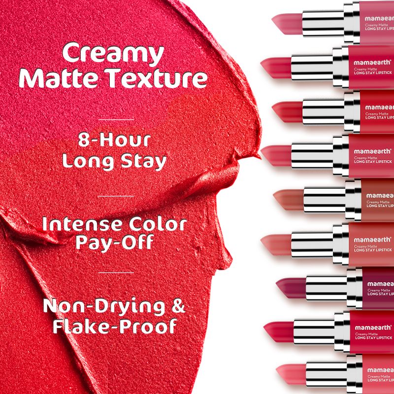 Creamy Matte Long Stay Lipstick with Murumuru Butter and Vitamin E - 4.2g | Mauve Bloom