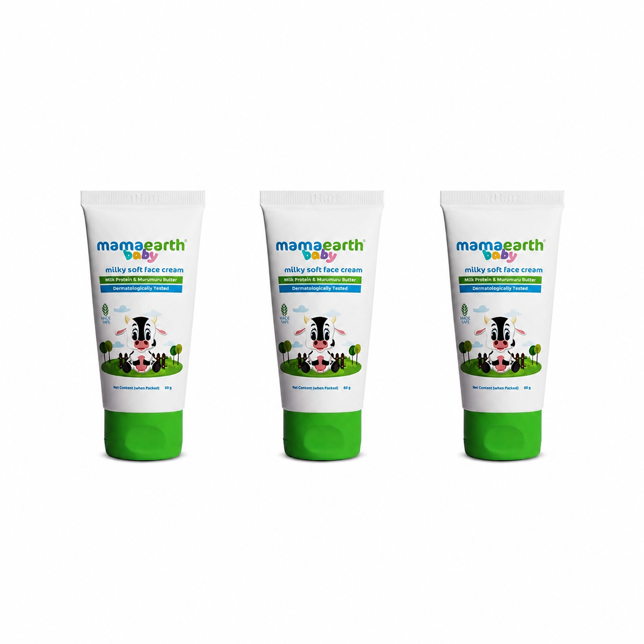 Milky Soft Face Cream With Murumuru Butter for Babies, 60g (Pack of 3)