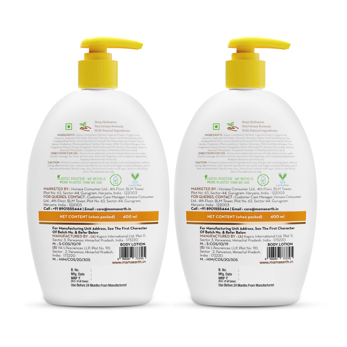 Vitamin C Body Lotion with Vitamin C & Honey for Radiant Skin - 400 ml (Pack of 2)