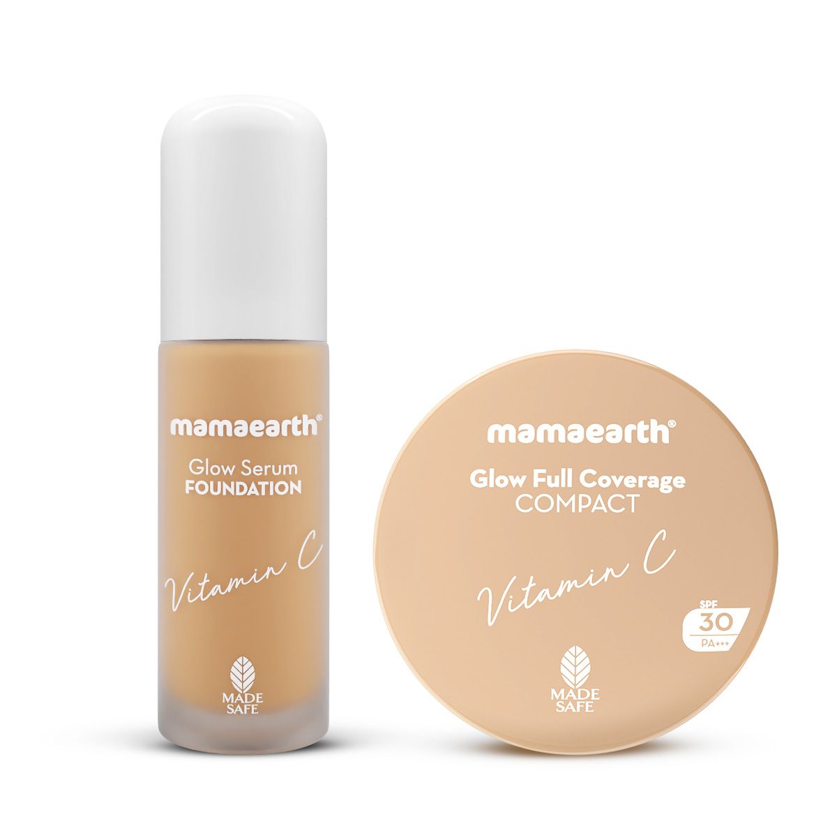 Glow Getter’s Combo | Glow Serum Foundation - Warm Glow 30 ml & Glow Full Coverage Compact - Almond Glow 9 g