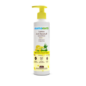 Mamaearth lemon anti dandruff shampoo front packaging