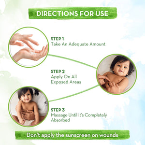 Directions for use Milky Soft Baby Sunscreen apply massage absorb