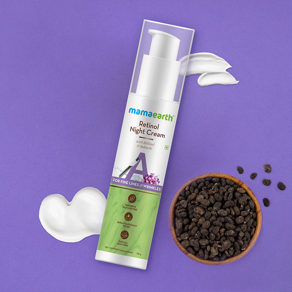 Retinol Night Cream For Women with Retinol and Bakuchi for Anti Aging, Fine Lines and Wrinkles