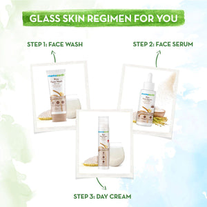 mamaearth rice water face wash skin regime for glass skin