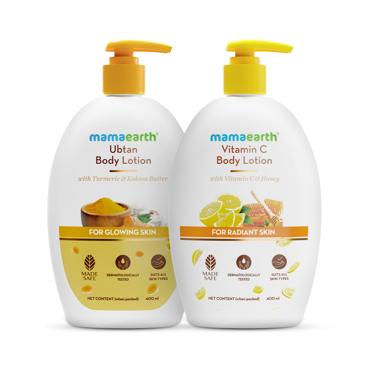 Skin Radiance Body Care Kit - Ubtan Body Lotion & Vitamin C Body Lotion - (400 ml each)