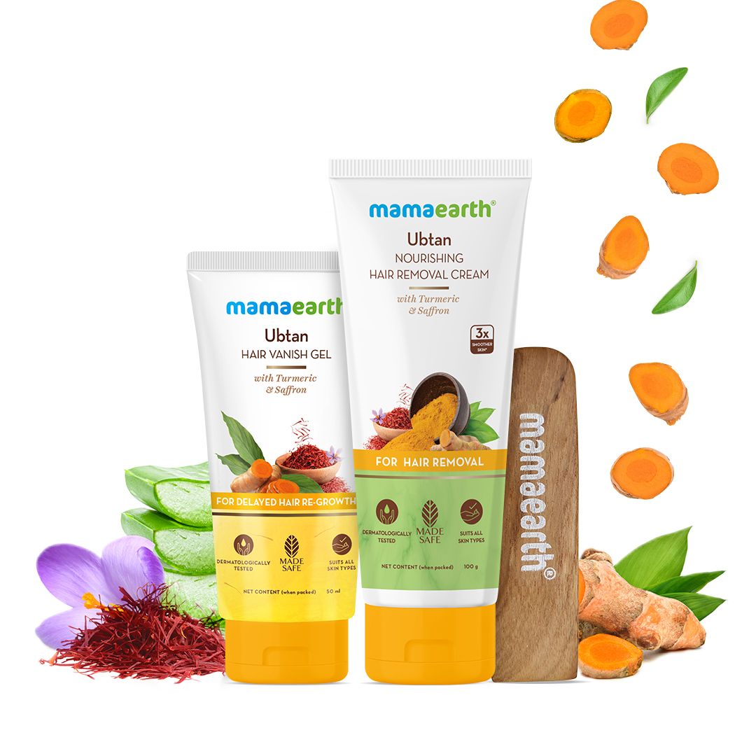 Ubtan Nourishing Hair Removal Kit With Turmeric & Saffron for Hair Removal & Growth Reduction - 100+50 g