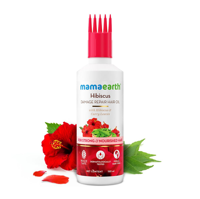 Hibiscus Damage Repair Hair Oil with Hibiscus & Curry Leaves - 150 ml