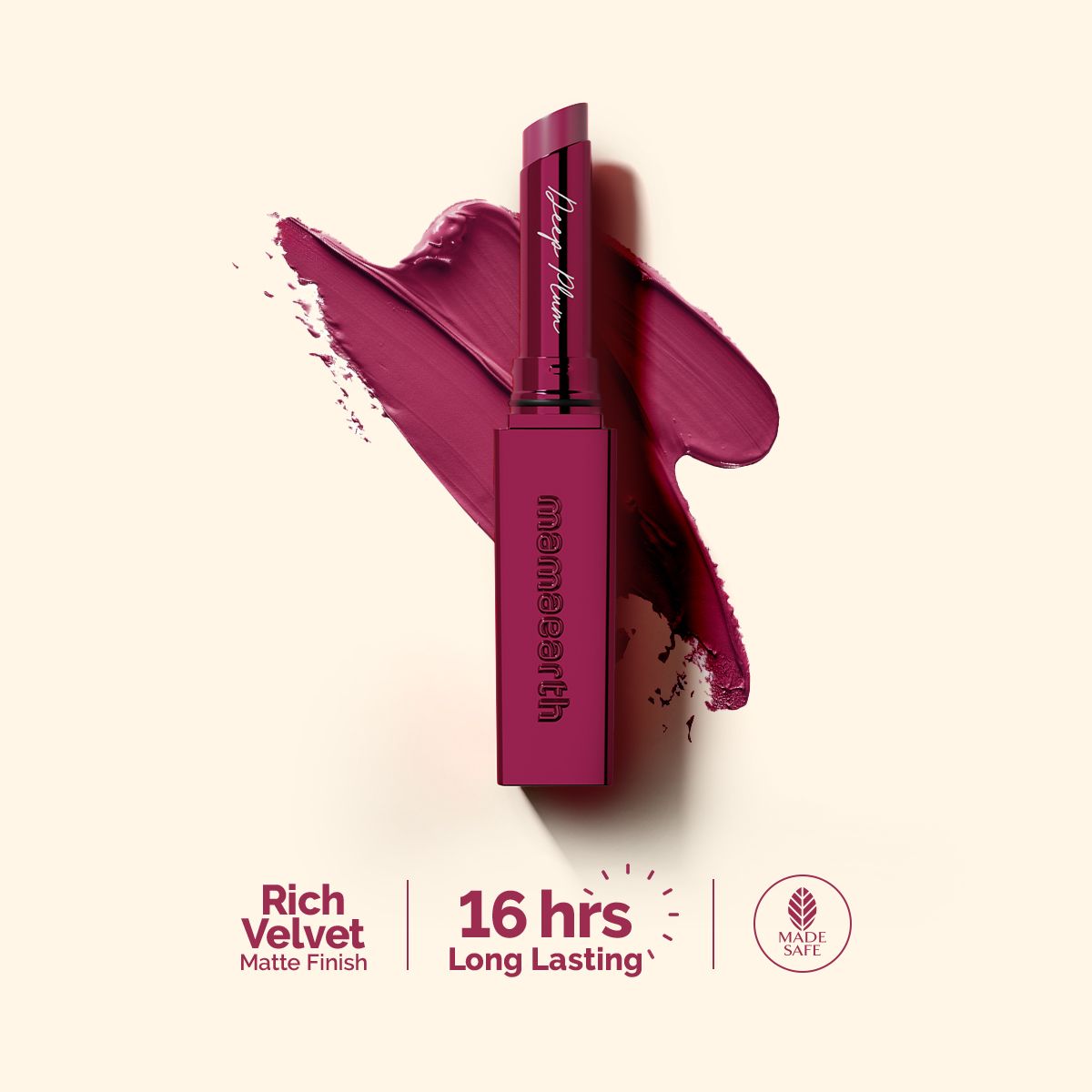 Luxe Matte Long Stay Lipstick with Passion Fruit Oil & Vitamin E   -2g | Deep Plum