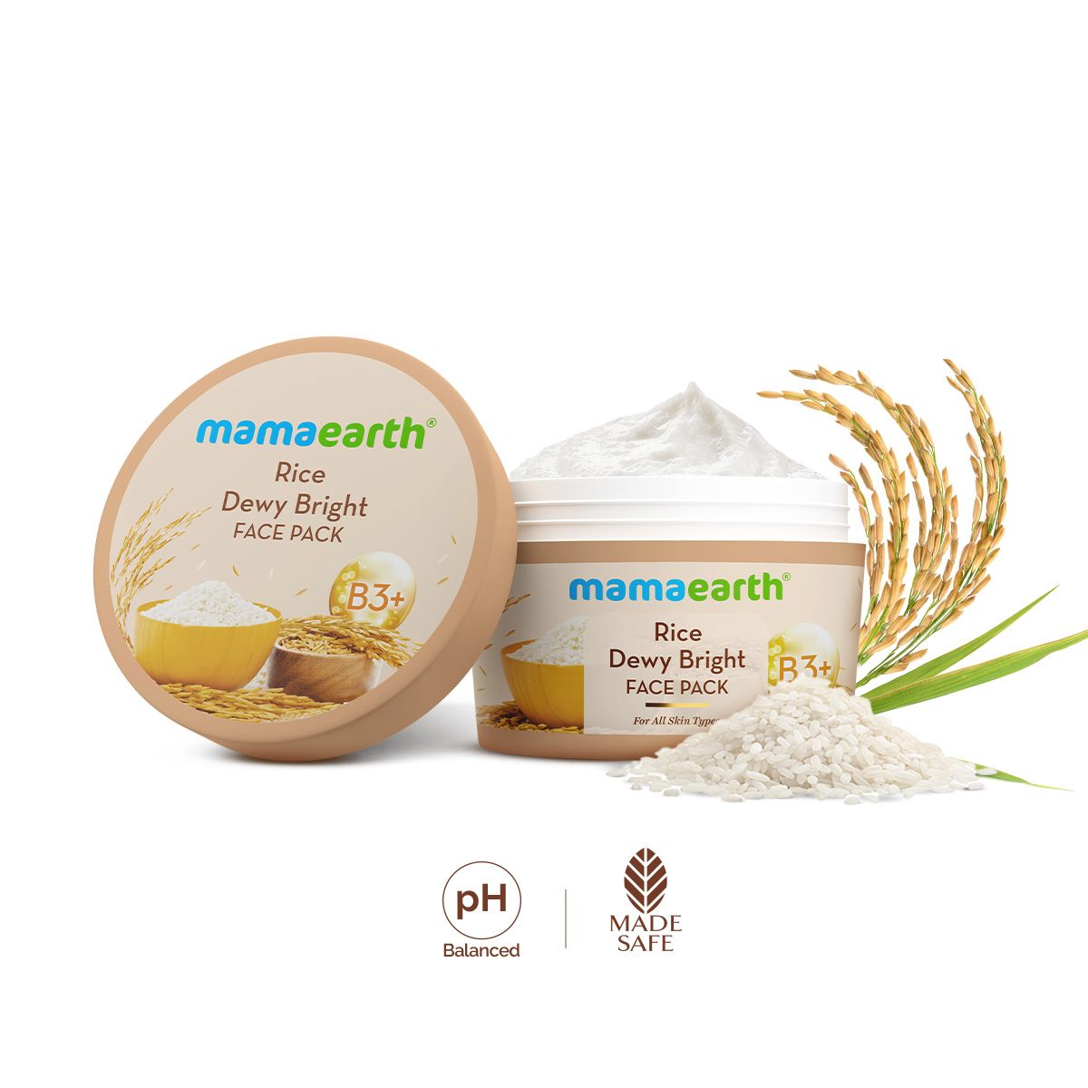 Rice Dewy Bright Face Pack with Rice Water & Niacinamide for For Glass Skin - 200 g