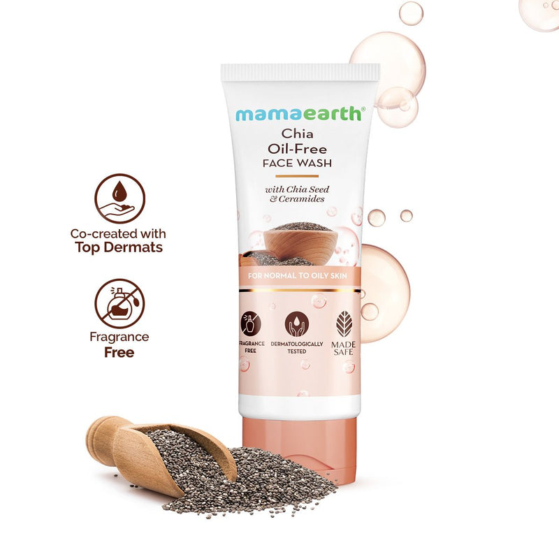 Chia Oil-Free Face Wash with Chia Seed & Ceramides for Hydrated Glow - 100 ml