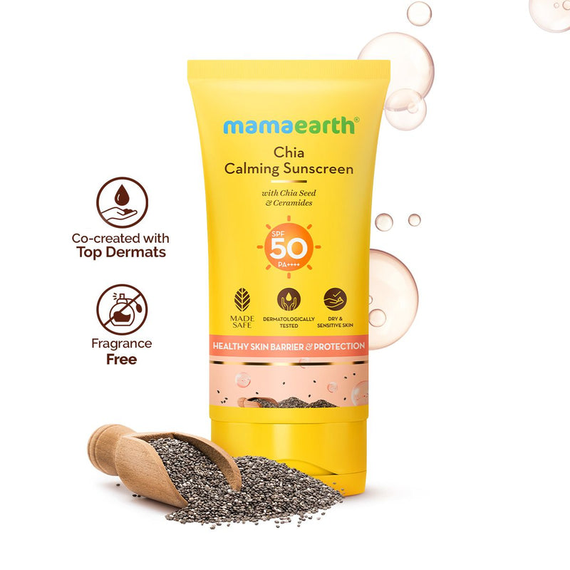 Chia Calming Sunscreen with Chia Seed & Ceramides for Hydrated Glow & Sun Protection - 50 g