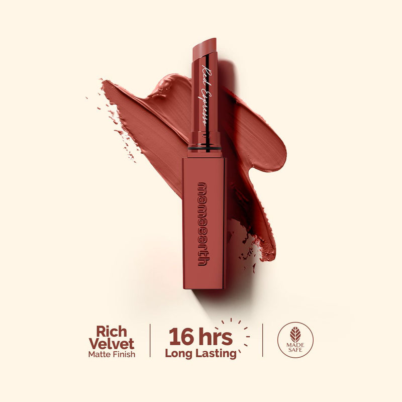 Luxe Matte Long Stay Lipstick with Passion Fruit Oil & Vitamin E   -2g | Red Espresso