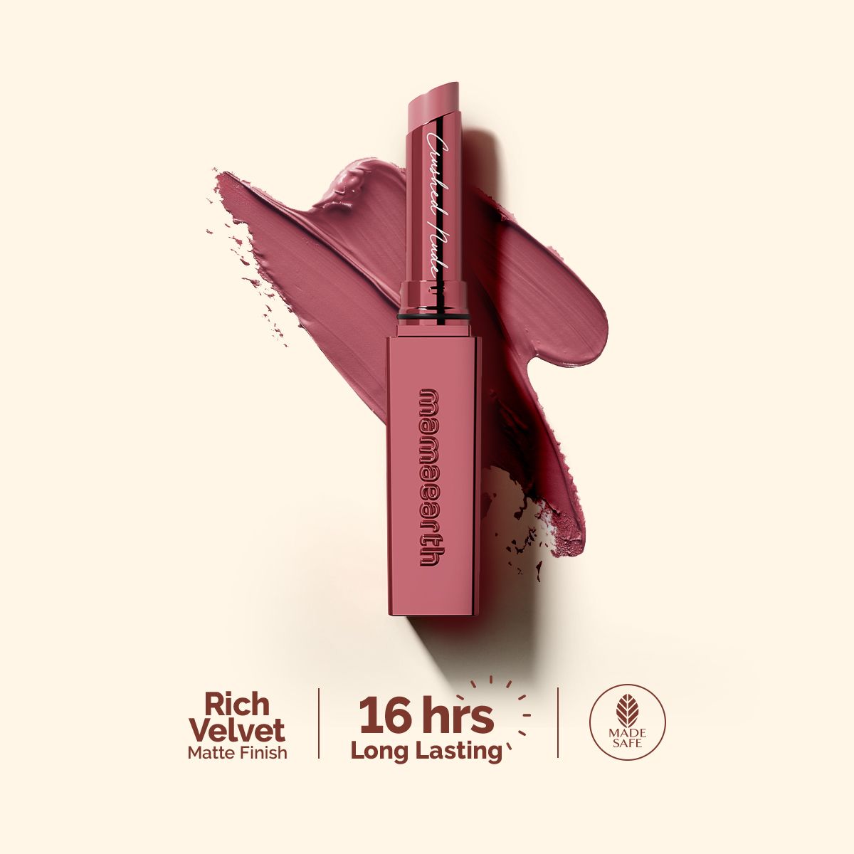 Luxe Matte Long Stay Lipstick with Passion Fruit Oil & Vitamin E   -2g | Crushed Nude