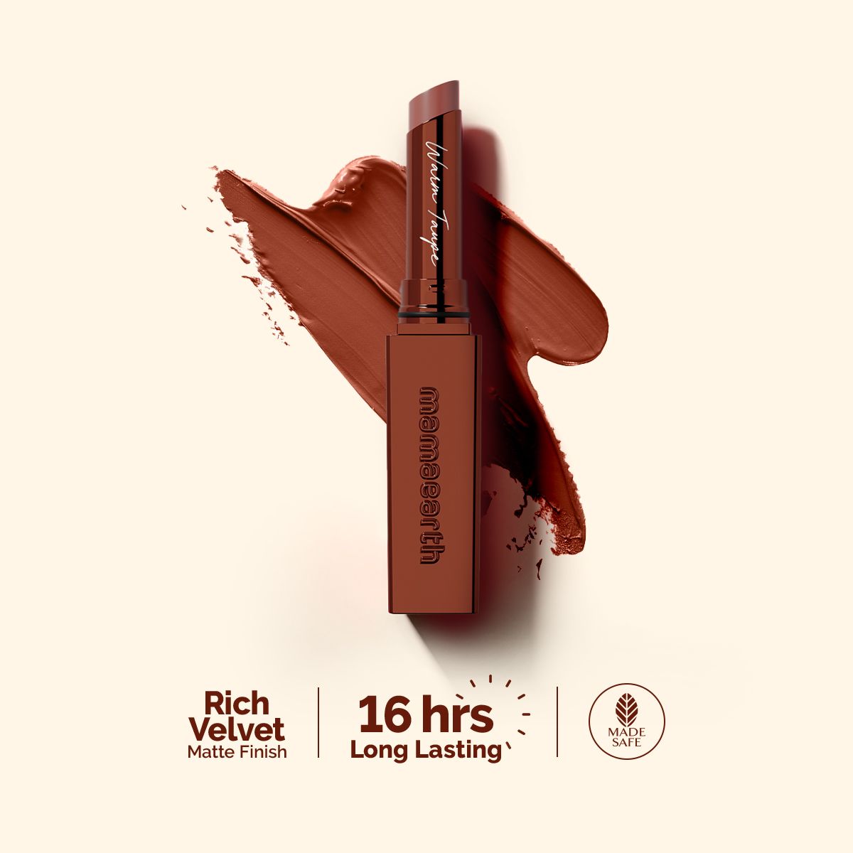 Luxe Matte Long Stay Lipstick with Passion Fruit Oil & Vitamin E   -2g | Warm Taupe