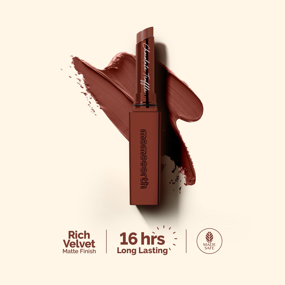 Luxe Matte Long Stay Lipstick with Passion Fruit Oil & Vitamin E -2g | Chocolate Truffle