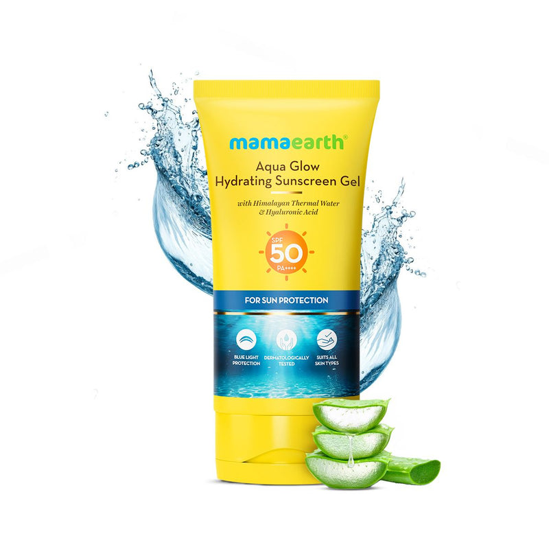 Aqua Glow Hydrating Sunscreen Gel with Himalayan Thermal Water and Hyaluronic Acid - 50 g (Pack of 2)