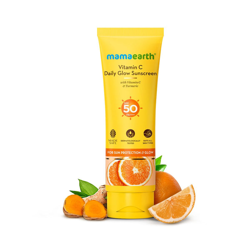 Vitamin C Daily Glow Sunscreen with Vitamin C & Turmeric for Sun Protection & Glow - 125 g