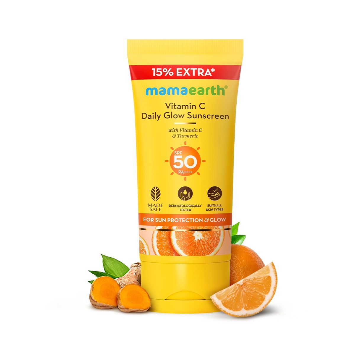 Vitamin C Daily Glow Sunscreen With Vitamin C & Turmeric for Sun Protection & Glow - 30 g + 15% Extra (34.5 g)