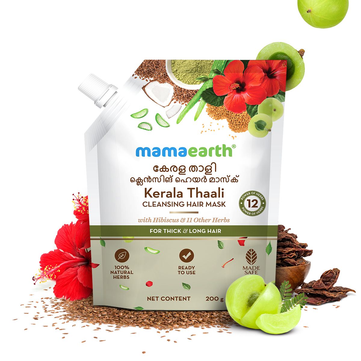 Kerala Thaali Pre-Shampoo Hair Mask with Power of 12 Herbs for Thick & Long Hair - 200 g