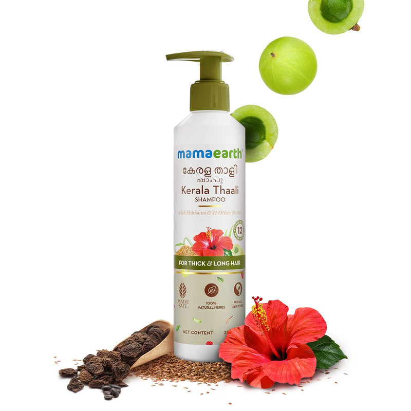 Mamaearth Kerala Thaali Shampoo with the Power of 12 Herbs for Thick & Long Hair - 250 ml