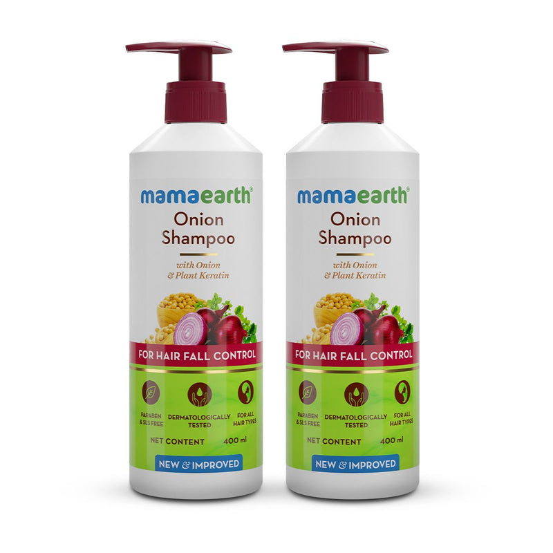 Onion Shampoo with Onion & Plant Keratin for Hair Fall Control - 400ml (Pack of 2)