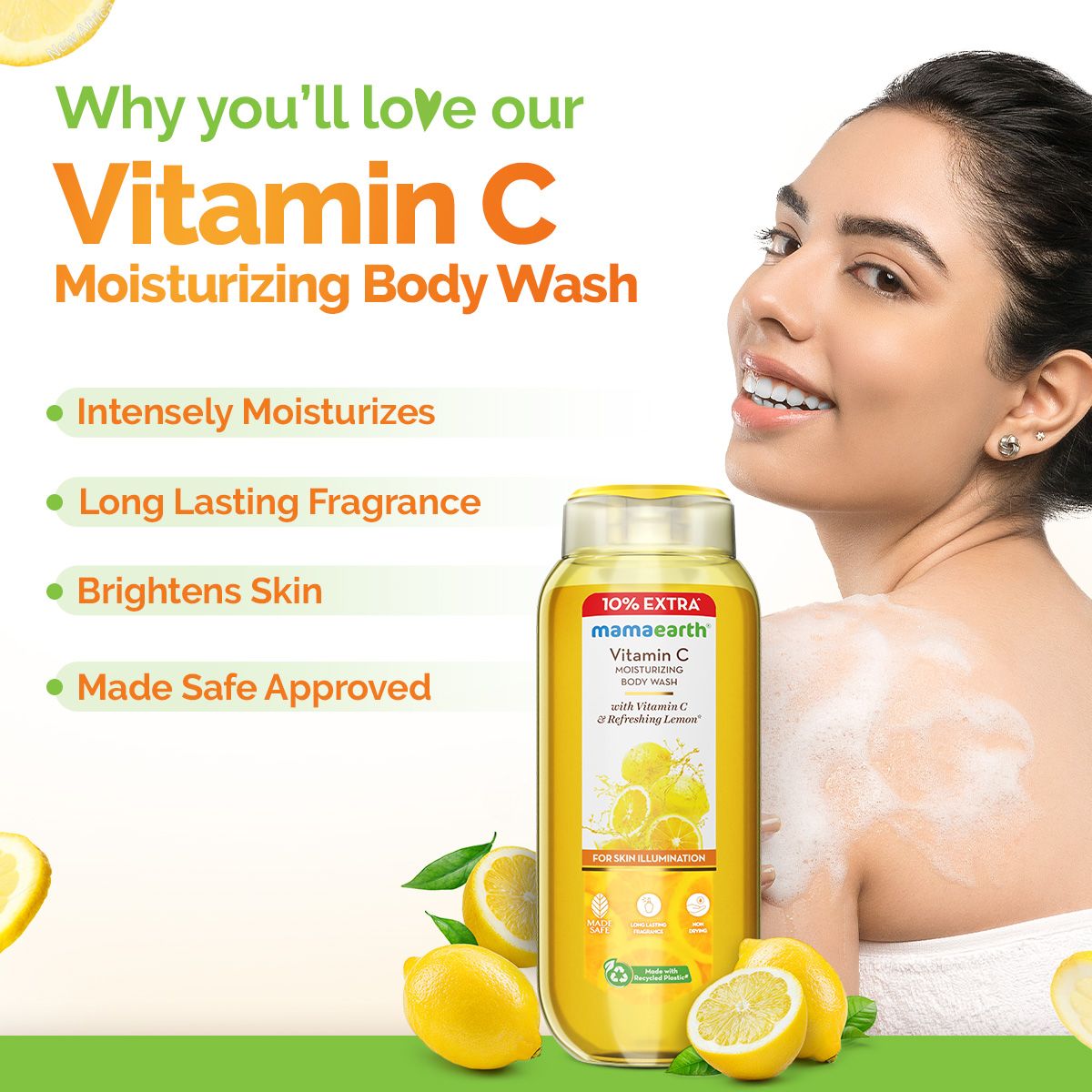 Vitamin C Moisturizing Body Wash with Vitamin C & Refreshing Lemon for Skin Illumination - 275 ml (250 ml + 25 ml Extra)