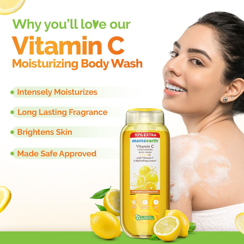 Vitamin C Moisturizing Body Wash with Vitamin C & Refreshing Lemon for Skin Illumination - 275 ml (250 ml + 25 ml Extra)