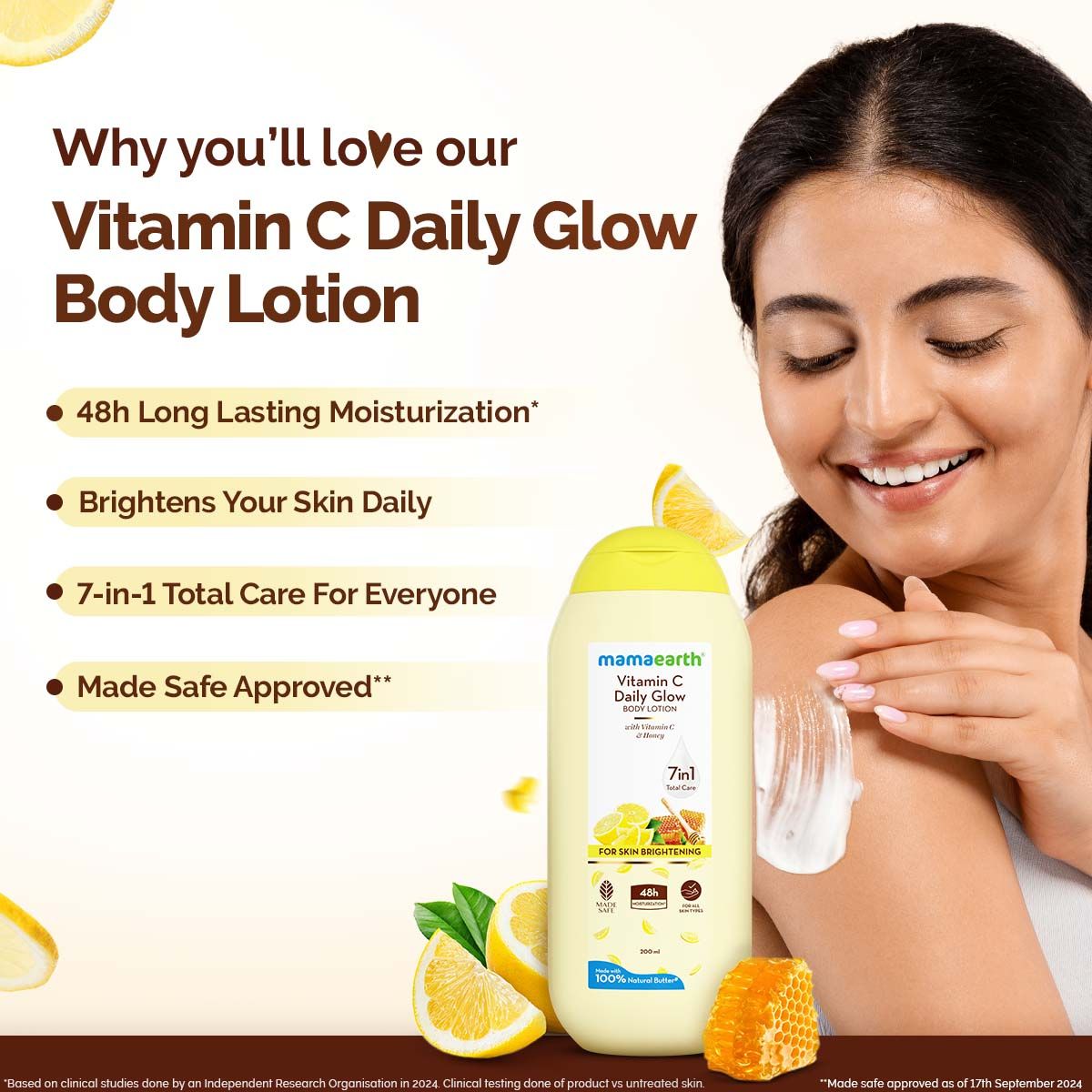 Mamaearth Vitamin C Daily Glow Body Lotion For Skin Brightening 200 ml (Pack of 2)