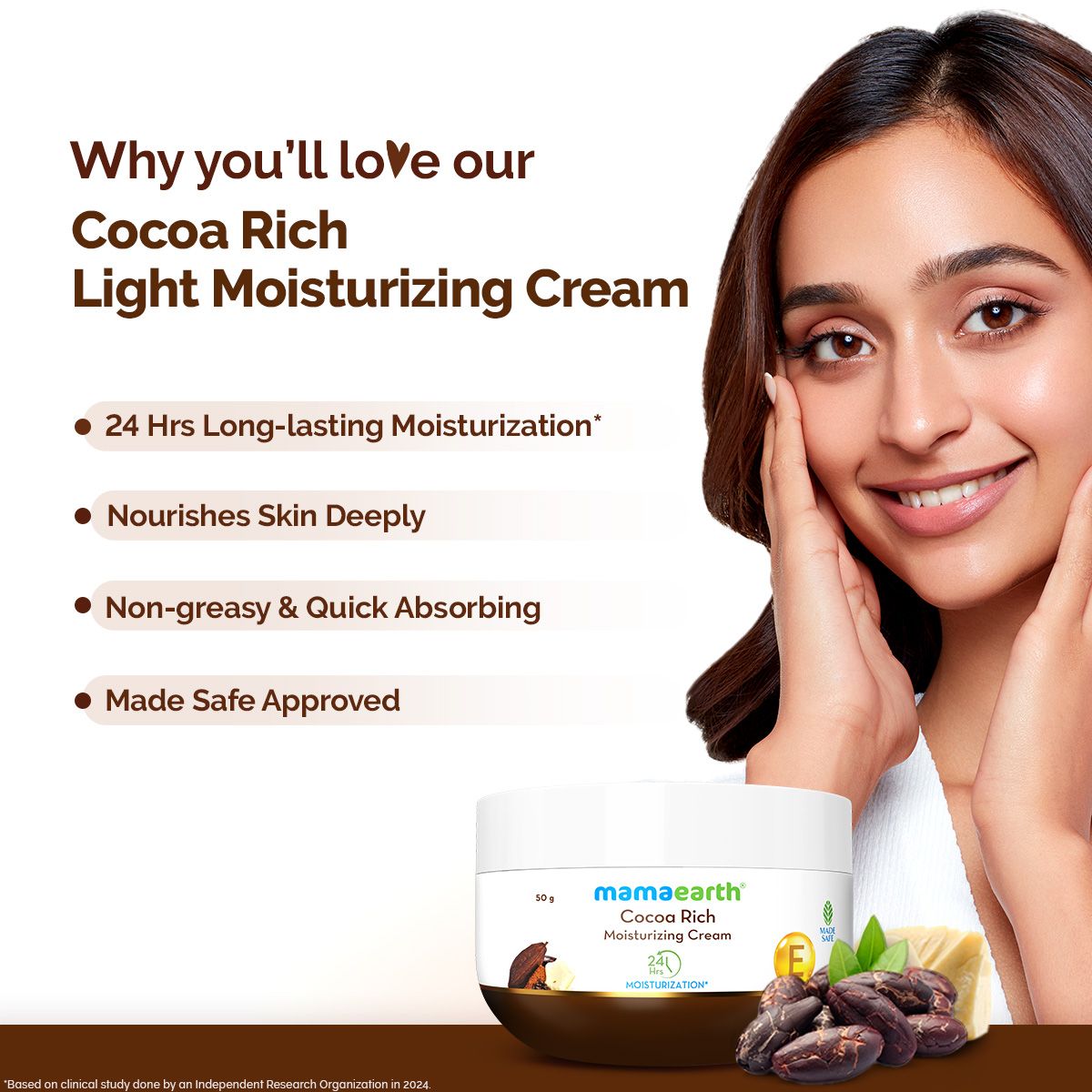 Cocoa Rich Moisturizing Cream with Cocoa Butter & Vitamin E for Deep Nourishment - 50 g