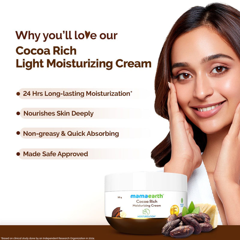 Cocoa Rich Moisturizing Cream with Cocoa Butter & Vitamin E for Deep Nourishment - 50 g