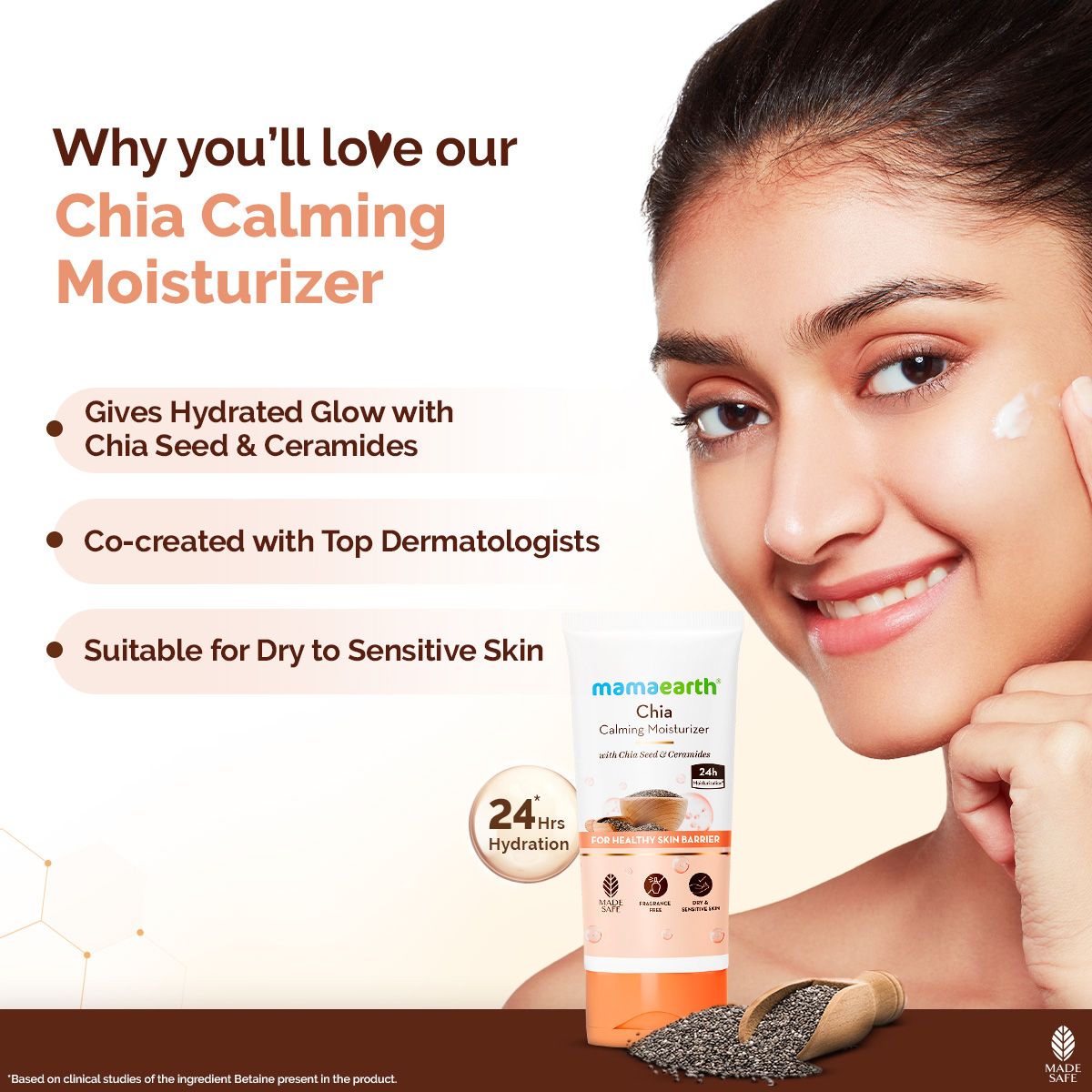 Chia Calming Moisturizer with Chia Seed & Ceramides for Healthy Skin Barrier - 80g