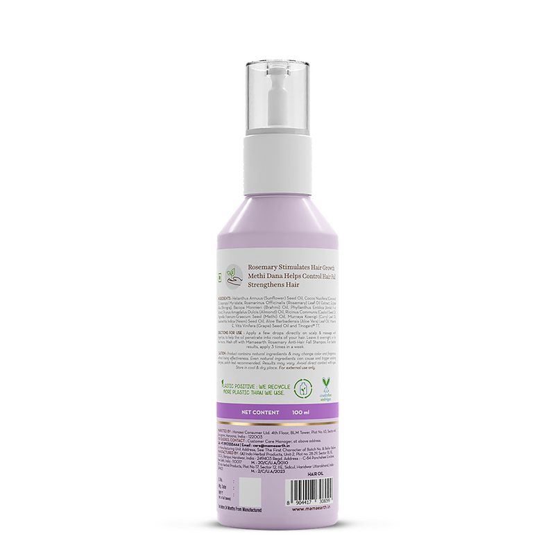 Rosemary Hair Growth Oil with Rosemary & Methi Dana for Promoting Hair Growth - 100 ml