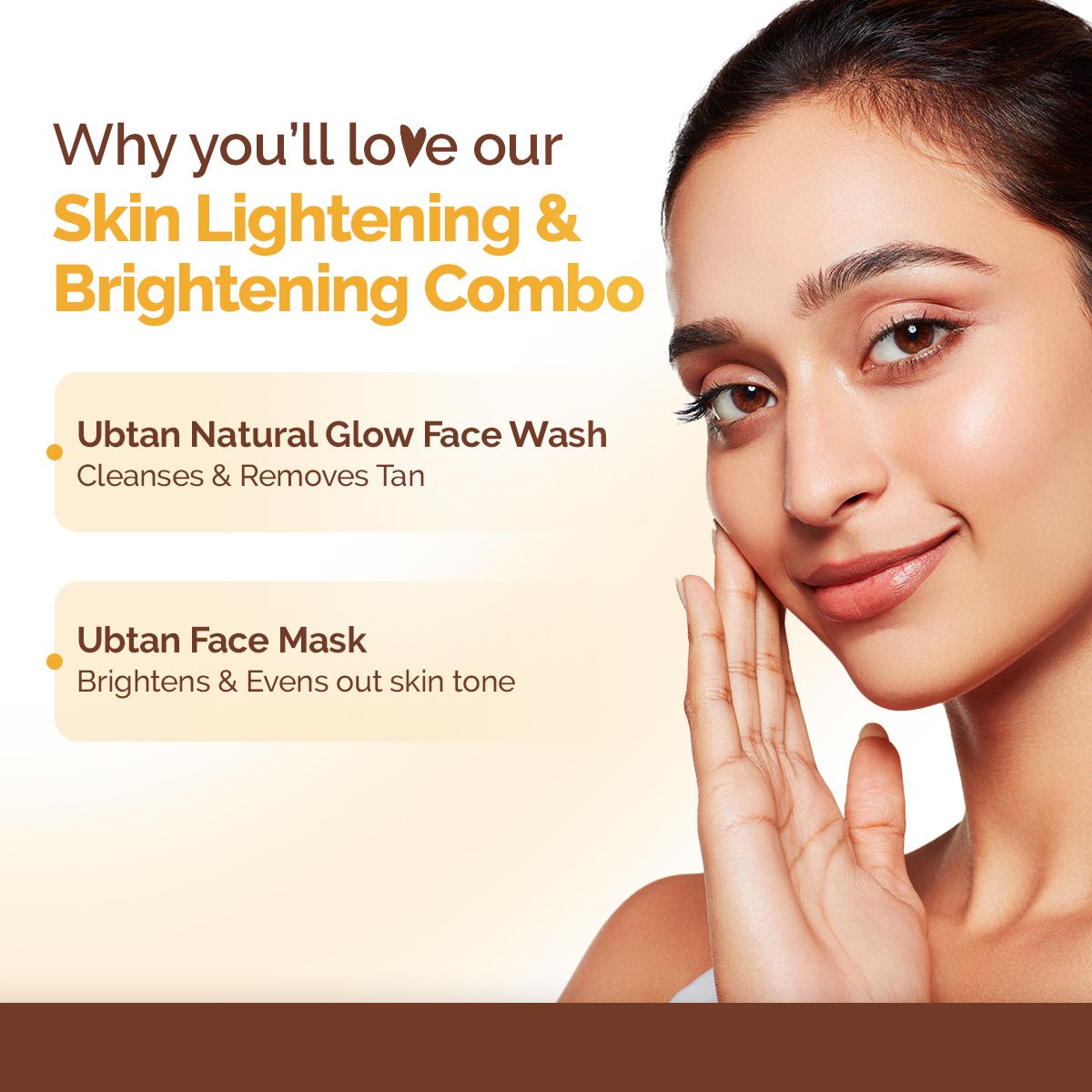 Skin Lightening and Brightening Combo : Ubtan Facemask, 100ml and Ubtan Facewash, 100ml