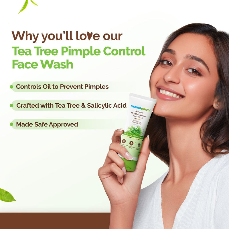 Tea Tree Pimple Control Face Wash with Tea Tree & Salicylic for Oily & Acne-Prone Skin - 100ml