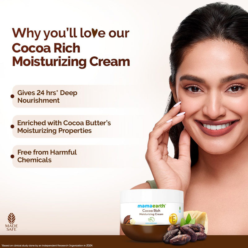 Cocoa Rich Moisturizer with Cocoa Butter & Vitamin E for Deep Nourishment - 200 g (Pack of 2)