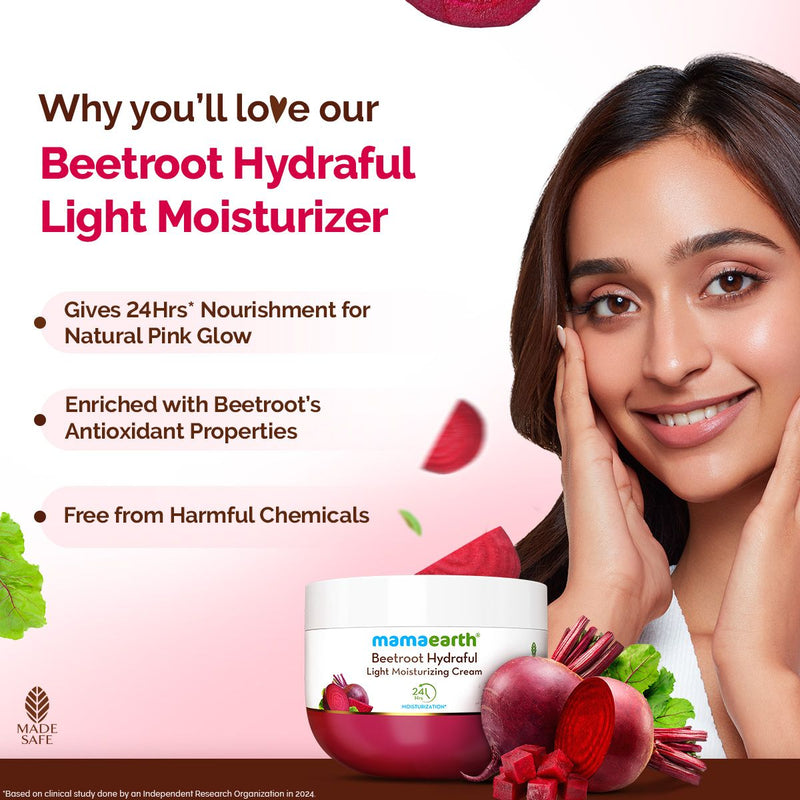 Beetroot Hydraful Moisturizer with Beetroot & Hyaluronic Acid for Natural Pink Glow - 200 g (Pack of 2)