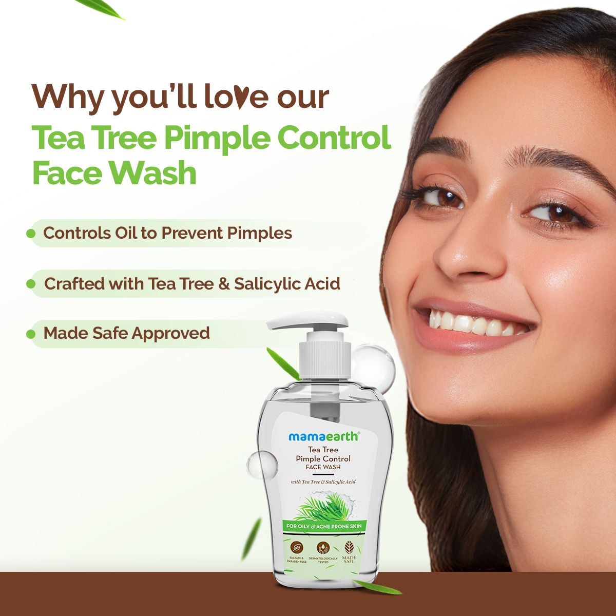Tea Tree Pimple Control Face Wash with Tea Tree & Salicylic for Oily & Acne-Prone Skin - 250ml