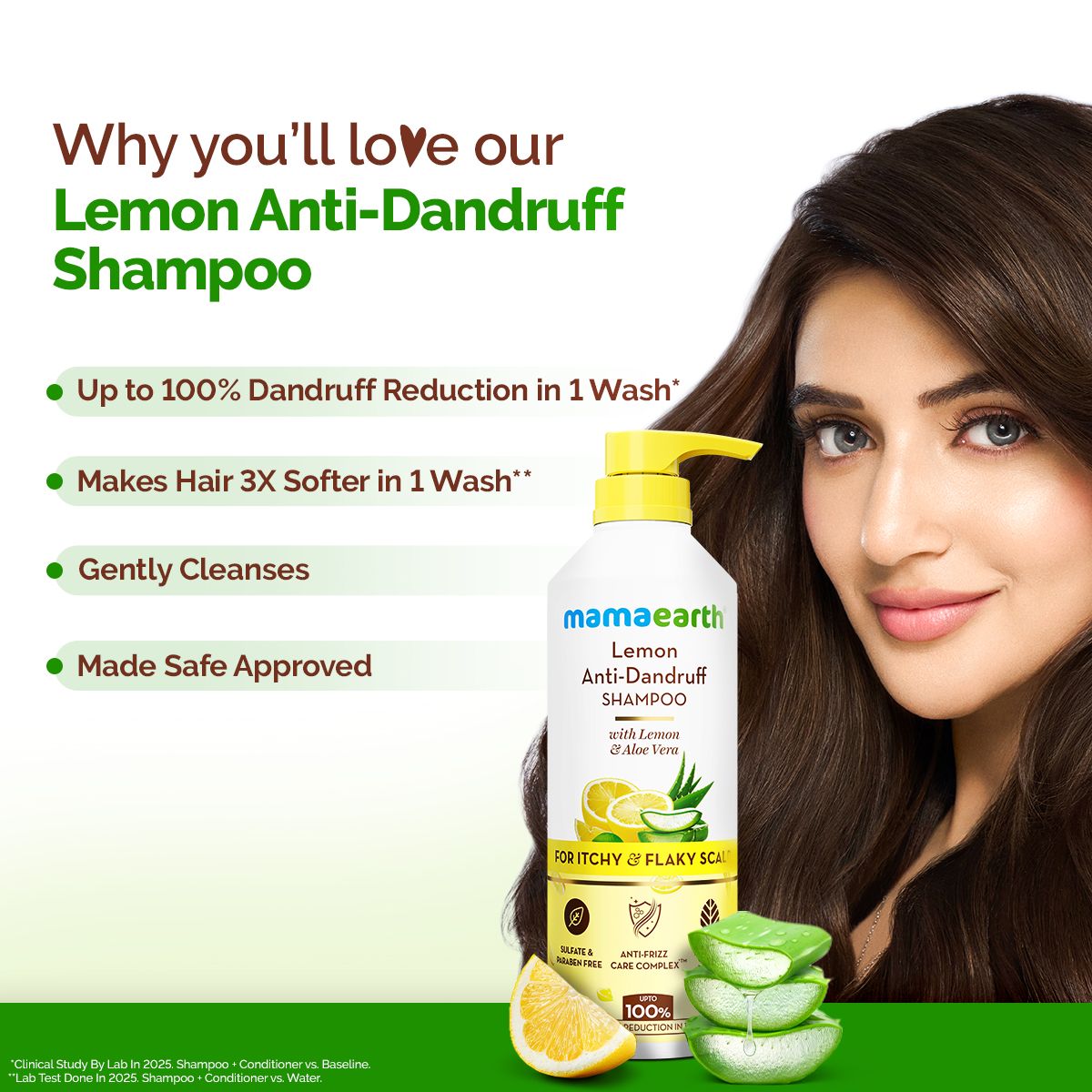 Mamaearth lemon anti dandruff shampoo for dandruff removal and smooth hair