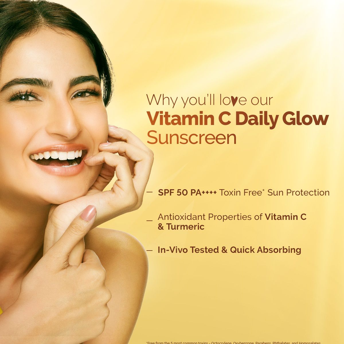 Vitamin C Daily Glow Sunscreen with Vitamin C & Turmeric for Sun Protection & Glow - 125 g