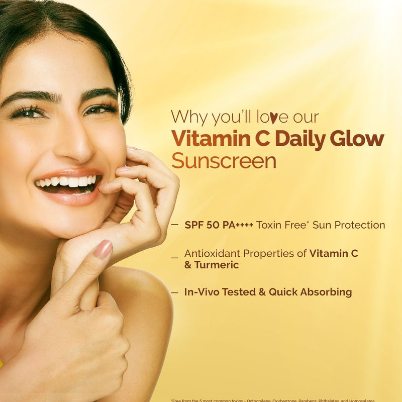 Vitamin C Daily Glow Sunscreen with Vitamin C & Turmeric for Sun Protection & Glow - 125 g