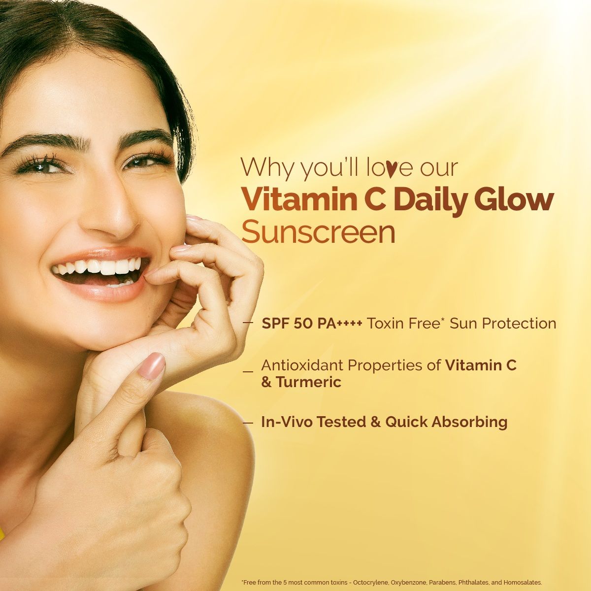 Mamaearth Vitamin C Daily Glow Sunscreen SPF 50 PA++++ – In-Vivo Tested (ISO 24444:2019 Certified, CTRI/2025/05/087276) - 50 g - Pack of 2
