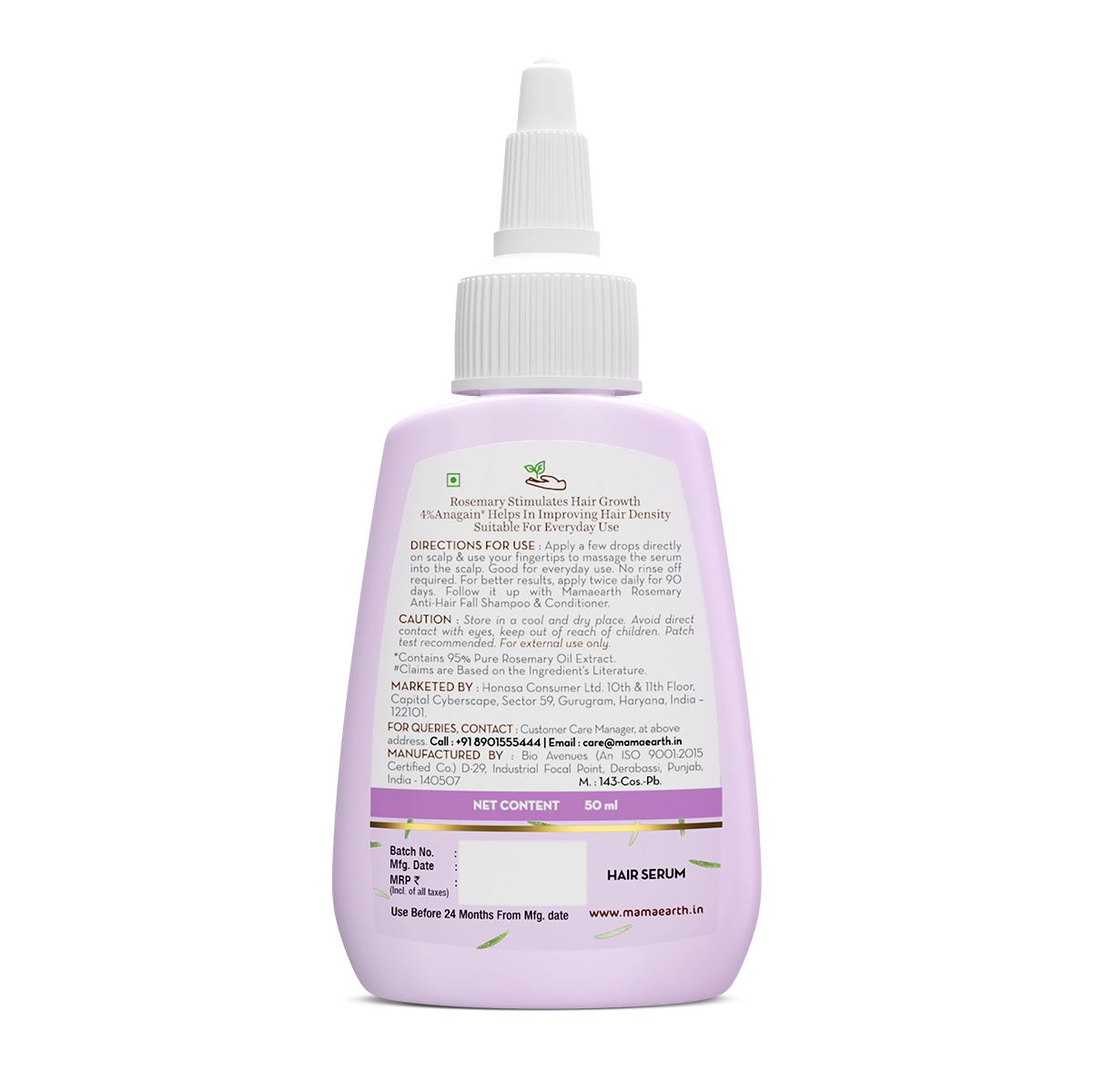 Rosemary Hair Growth Scalp Serum with 95% Pure Rosemary Oil Extract & 4% Anagain  - 50 ml