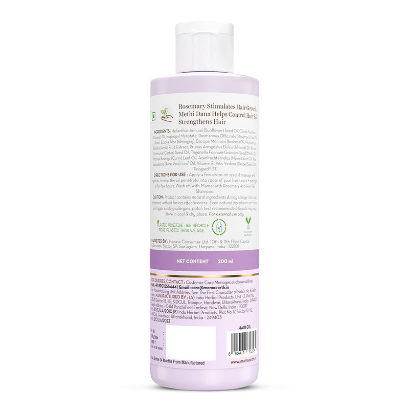 Rosemary Hair Growth Oil with Rosemary & Methi Dana for Promoting Hair Growth - 200 ml