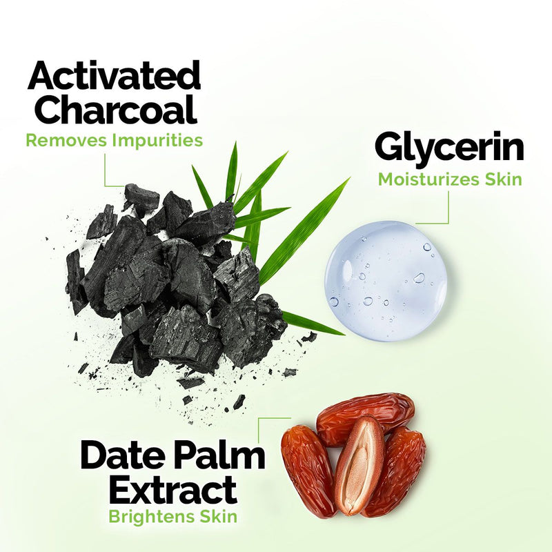 Charcoal Moisturizing Body Wash with Activated Charcoal & Energizing Mint for Skin Detoxification - 500 ml